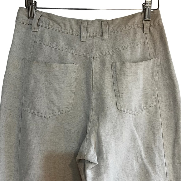 Anthropologie Sandwich cropped linen pants in oatmeal size S excellent condition - Picture 7 of 10
